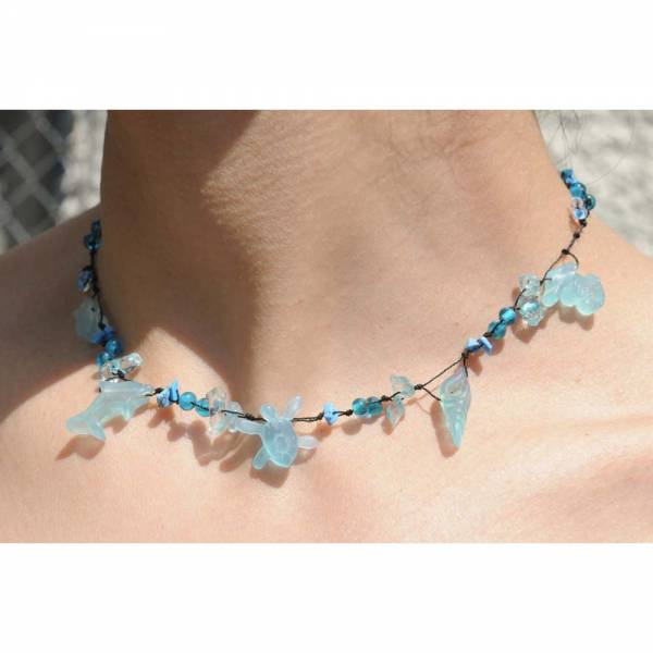 Dehnbare Halskette BLUE SEAWORLD