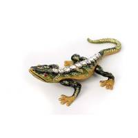 Schmuckbox - verzierte Diamanten-Eidechse mit Geheimfach Schmuckbox - verzierte Diamanten-Eidechse mit Geheimfach