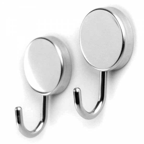 2 extra starke XL Magnethaken aus Edelstahl mit Anti-Rutsch-Silikon Handtuchhaken, Wandhaken, Hakenm